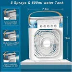 Portable Air Cooler with 7 Colour LED - Mini Evaporative Cooler, 600ml Tank, Timer image 1