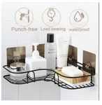 Self-Adhesive Metal Corner Rack - Multipurpose Bathroom and Kitchen Storage Shelf image 8