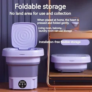 Portable Foldable Washing Machine - Mini Folding Washer, 20.5cm Base, ABS Body