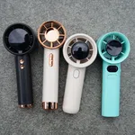 Portable Mini Handheld Fan with Digital Display - USB Rechargeable 3-Speed Travel Fan image 2