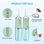 Portable Rechargeable Water Flosser - Cordless Oral Cleaner with USB Cable and Extra Nozzles image 6
