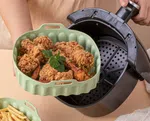 Reusable Silicone Air Fryer Basket 15cm - Square Heat Resistant Cooking Tray image 1