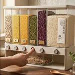 Rice and Cereal Storage Dispenser 10kg - 360 Degree Rotating Box with Measuring Cup image 2