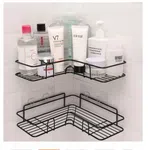 Self-Adhesive Metal Corner Rack - Multipurpose Bathroom and Kitchen Storage Shelf image 1
