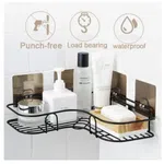 Self-Adhesive Metal Corner Rack - Multipurpose Bathroom and Kitchen Storage Shelf image 3