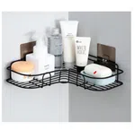 Self-Adhesive Metal Corner Rack - Multipurpose Bathroom and Kitchen Storage Shelf image 7