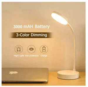 USB Rechargeable LED Study Lamp - 3 Colour Temperatures, 180 Degree Flexible Arm