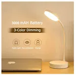 USB Rechargeable LED Study Lamp - 3 Colour Temperatures, 180 Degree Flexible Arm image 1