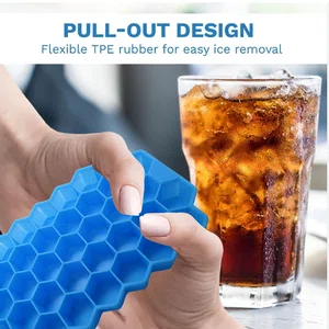 Silicone Ice Cube Tray with Lid - Honeycomb Design Ice Mould