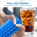 Silicone Ice Cube Tray with Lid - Honeycomb Design Ice Mould image 1