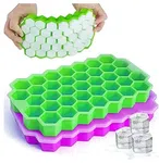 Silicone Ice Cube Tray with Lid - Honeycomb Design Ice Mould image 2