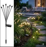 Solar Firefly Garden Lights - 10 LED Waterproof Swaying Lights for Outdoor Use image 1