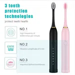 Sonic Electric Toothbrush Set of 2 - Rechargeable Brush with 2 Minute Timer image 3