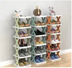 Stackable 6 Layer Shoe Rack - Space Saving Shoe Organiser and Multipurpose Shelf image 5