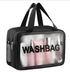 Transparent Toiletry Bag Set of 3 - PVC Travel Organiser Pouches for Makeup and Grooming image 2