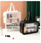 Transparent Toiletry Bag Set of 3 - PVC Travel Organiser Pouches for Makeup and Grooming image 4