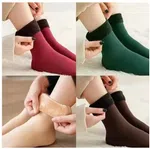 Women Winter Socks with Velvet Fur Lining - Pack of 4 (2 Pairs), Multicolour image 3