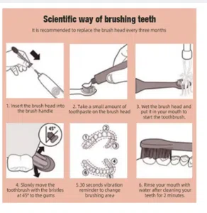 X-9 Sonic Electric Toothbrush Set - 4 Brush Heads, 30 Day Battery, IPX7 Waterproof