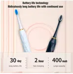 X-9 Sonic Electric Toothbrush with 4 DuPont Brush Heads - 6 Modes, IPX7 Waterproof image 2