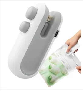 USB Rechargeable Bag Sealer with Cutter - Heat Seal Machine for Snack Packets