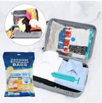 Vacuum Storage Bags Pack of 5 with Hand Pump - Reusable Space Saver Bags for Clothes image 1