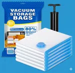 Vacuum Storage Bags Pack of 5 with Hand Pump - Reusable Space Saver Bags for Clothes image 3