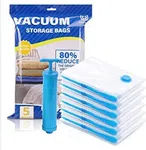 Vacuum Storage Bags with Hand Pump - Pack of 5 Reusable Ziplock Space Saver Bags image 2