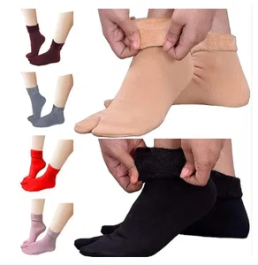 Women Velvet Fur Winter Socks - Pack of 12 (6 Pairs), Multicolour