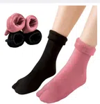 Women Velvet Fur Winter Socks - 1 Pair, Multicolour image 2