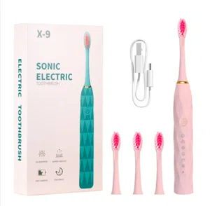 X-9 Sonic Electric Toothbrush - 6 Cleaning Modes with 4 Replacement Brush Heads