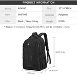 Aoking SN97095 Laptop Backpack 27L with USB Port, 15.6 Inch, Black - Available at AfnoBazar Nepal
