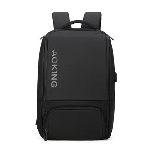 Aoking SN77880A Business Laptop Backpack with USB Port and Garment Compartment, Black - Available at AfnoBazar Nepal
