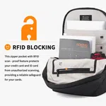Aoking XN58398F Anti-Theft Laptop Backpack 21L with RFID Pocket, 16 Inch, Black - Available at AfnoBazar Nepal