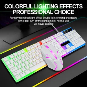 Bajeal T350 Gaming Keyboard & Mouse Combo – 104 Keys RGB LED Backlit Mechanical Feel USB Wired Set - Available at AfnoBazar Nepal