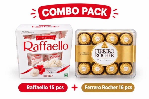 Combo Pack Raffaello 15 pcs and Rocher 16 Pcs box  - Available at AfnoBazar Nepal