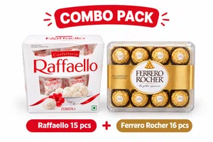 Combo Pack Raffaello 15 pcs and Rocher 16 Pcs box  - Available at AfnoBazar Nepal