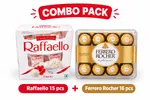 Combo Pack Raffaello 15 pcs and Rocher 16 Pcs box  - Available at AfnoBazar Nepal