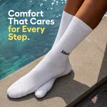 Helios Diabetic Socks for Men and Women, White (1 Pair) - Available at AfnoBazar Nepal
