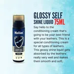 Helios Glossy Self Shine Liquid for All Leathers 75 ml - Available at AfnoBazar Nepal