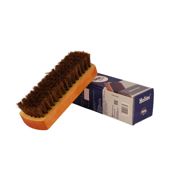 Helios Natural Hair Leather Shoe Brush 6 Inch - Available at AfnoBazar Nepal