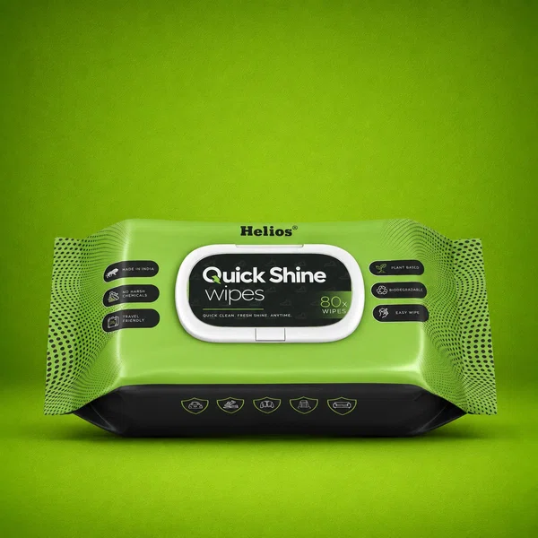 Helios Quick Shine Shoe Wipes Pack of 80 - Available at AfnoBazar Nepal