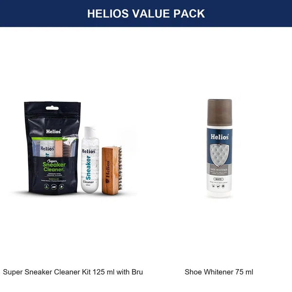 Helios Super Sneaker Cleaner 125 ml and Shoe Whitener 75 ml Combo - Available at AfnoBazar Nepal