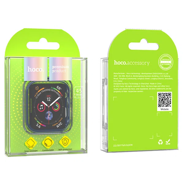 Hoco WS2 Guardian Series Hollow Protective Case for iWatch Series7/8 (41mm)