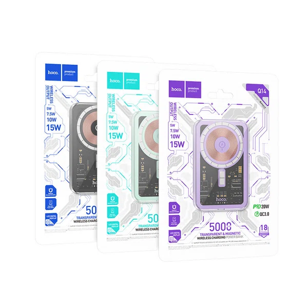 Hoco Q14 Ice Crystal PD20W Magnetic Fast Charging Power Bank (5000mAh)