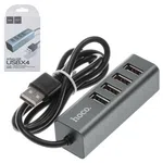Hoco USB Hub HB1 USB-A to Four Ports USB 2.0 Charging and Data Sync -Black image 2