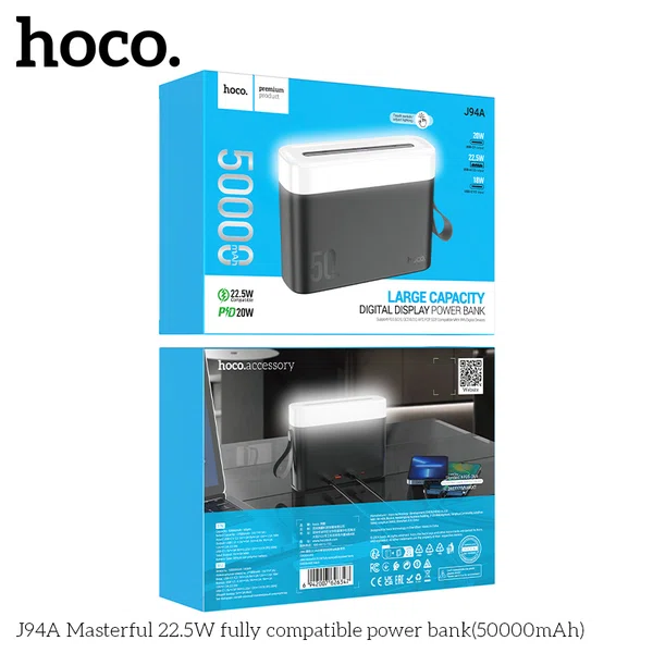 Hoco J94A Masterful 22.5W Fully Compatible Multi-Function Power Bank (50000mAh)