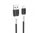 Hoco X82 iP Silicone Charging Data Cable (Black) - Available at AfnoBazar Nepal