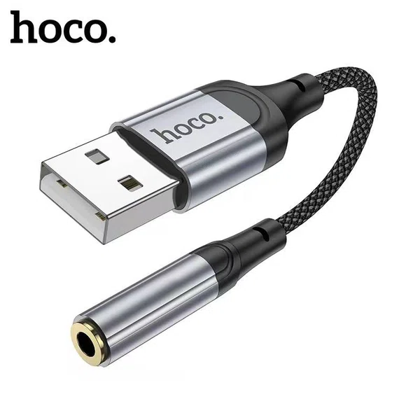 Hoco LS36 USB to 3.5mm AUX Female External Sound Card Cable (12cm) - Available at AfnoBazar Nepal
