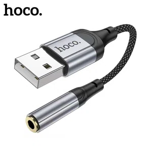 Hoco LS36 USB to 3.5mm AUX Female External Sound Card Cable (12cm) - Available at AfnoBazar Nepal