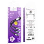 Hoco X102 Fresh 3-in-1 Charging Data Cable (iP+Micro+Type-C) - Available at AfnoBazar Nepal